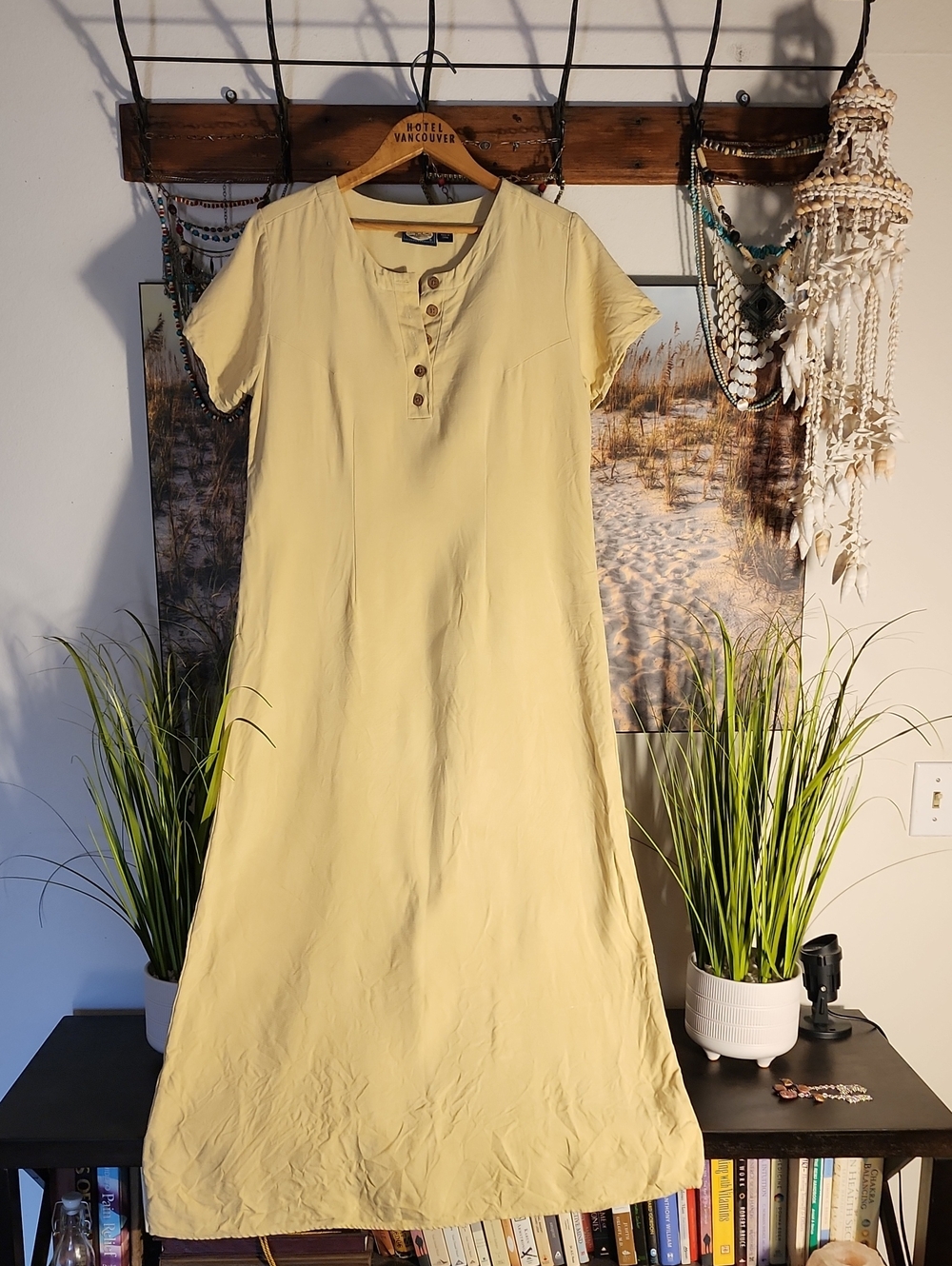 TOMMY Bahama Beige Silk Smock Dress.
